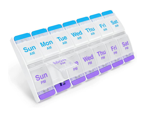 Push Button (7-Day) Pill, Medicine, Vitamin Organizer